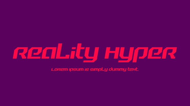 Reality Hyper Font