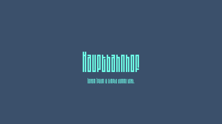 Hauptbahnhof Font Family
