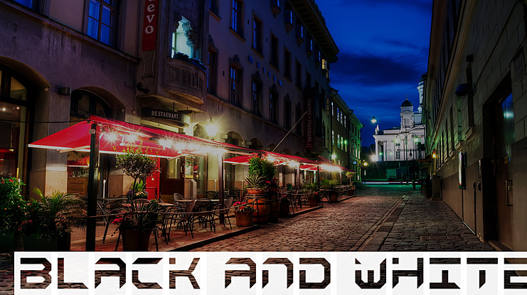 black and white Font