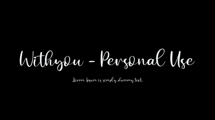 Withyou - Personal Use Font