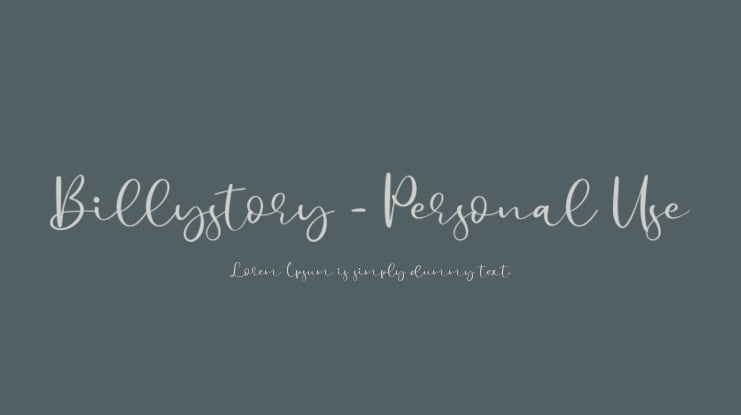 Billystory - Personal Use Font
