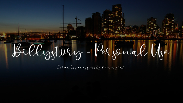 Billystory - Personal Use Font