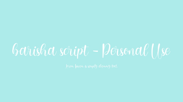 barisha script - Personal Use Font