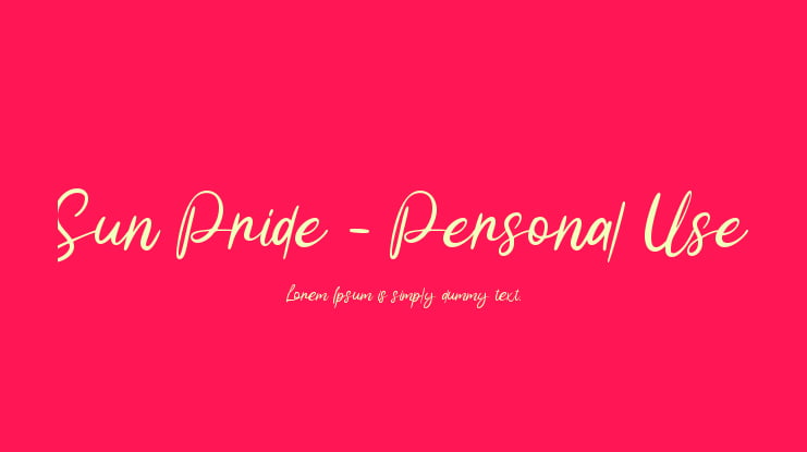 Sun Pride - Personal Use Font