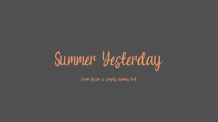 Summer Yesterday Font