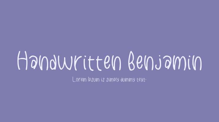 Handwritten Benjamin Font