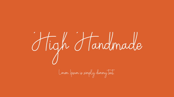 High Handmade Font