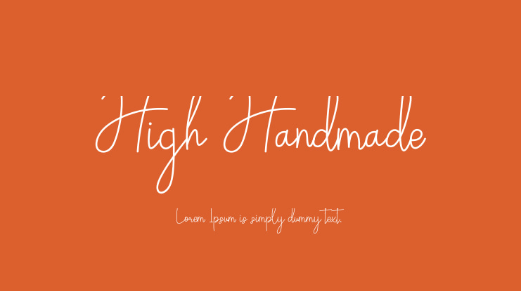 High Handmade Font