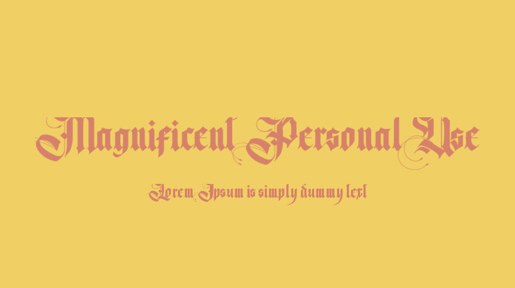 Magnificent Personal Use Font