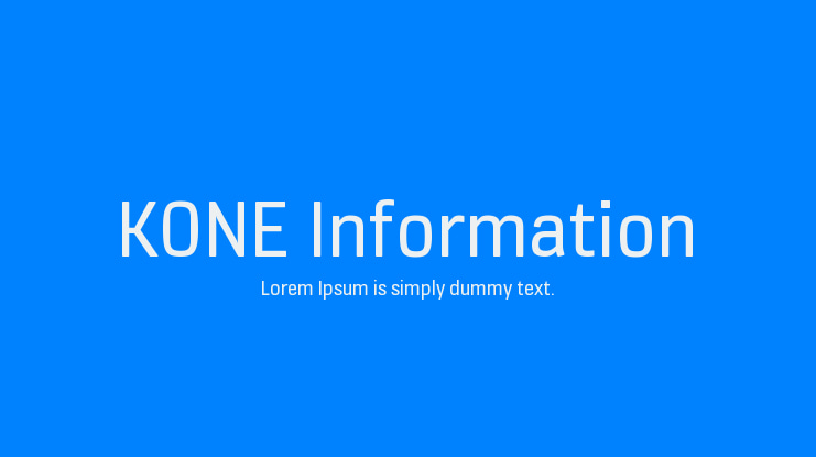 KONE Information Font