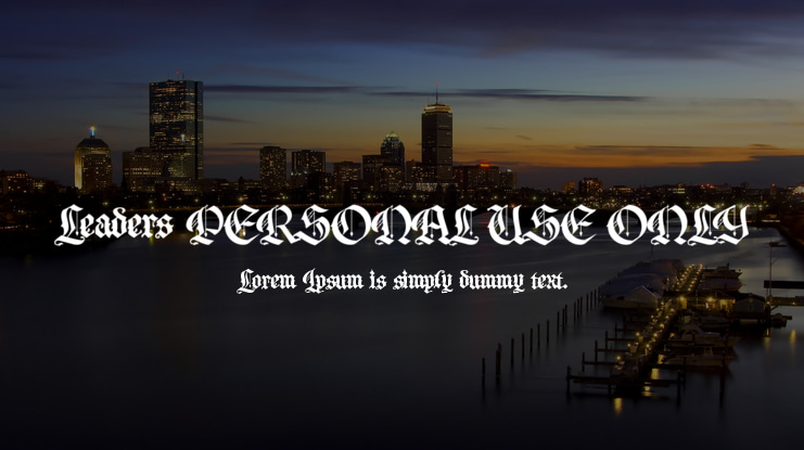 Leaders PERSONAL USE ONLY Font