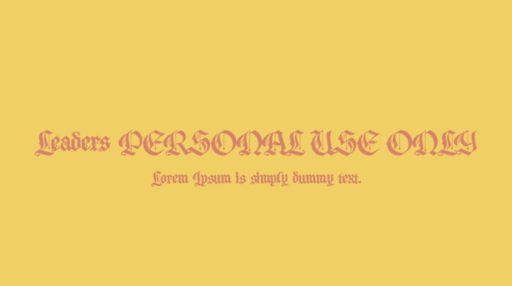 Leaders PERSONAL USE ONLY Font