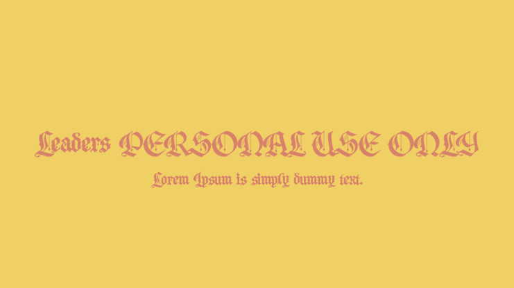Leaders PERSONAL USE ONLY Font