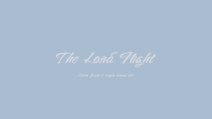 The Lord Night Font Family