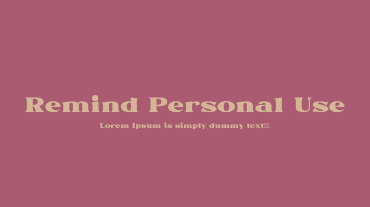 Remind Personal Use Font