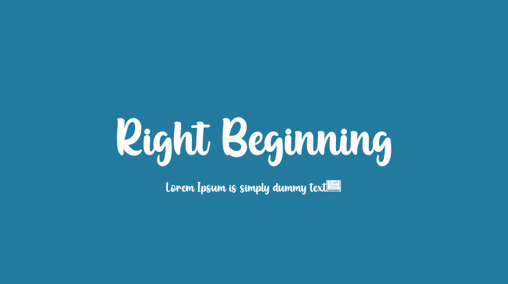 Right Beginning Font