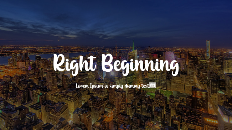 Right Beginning Font