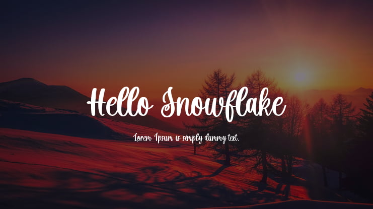 Hello Snowflake Font
