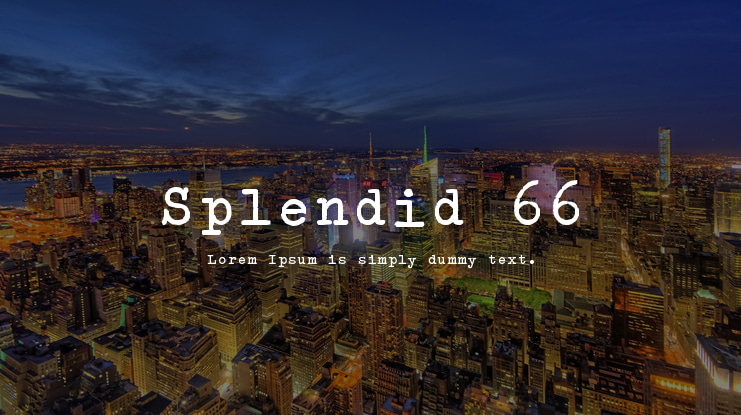 Splendid 66 Font Family