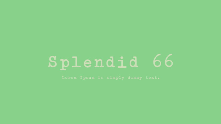 Splendid 66 Font Family