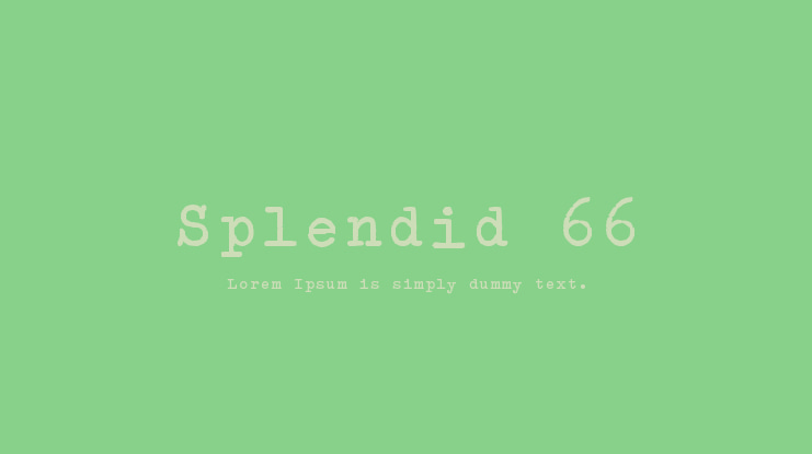 Splendid 66 Font Family