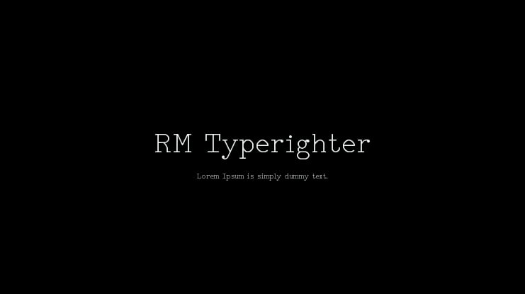 RM Typerighter Font