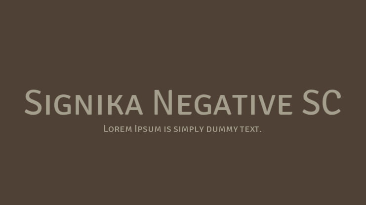 Signika Negative SC Font Family