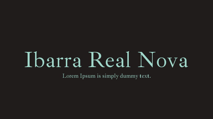 Ibarra Real Nova Font Family