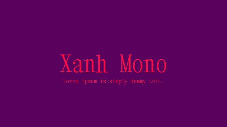 Xanh Mono Font Family