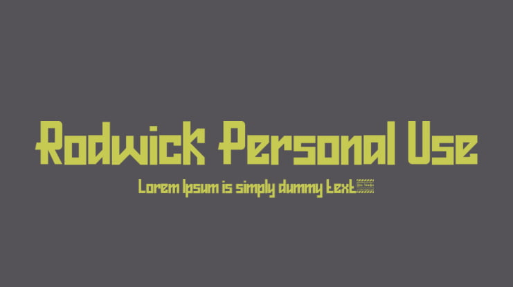 Rodwick Personal Use Font