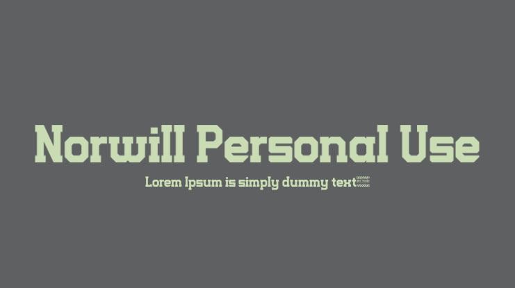 Norwill Personal Use Font