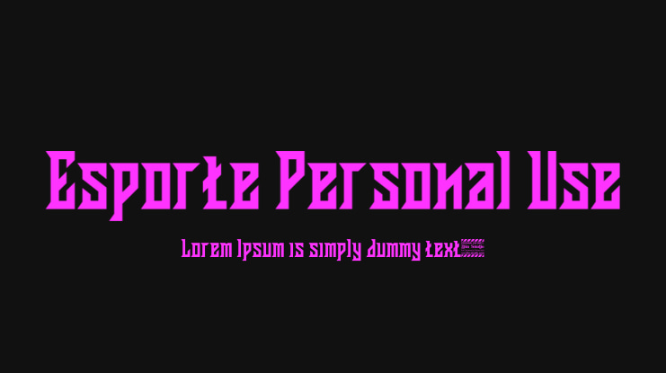 Esporte Personal Use Font