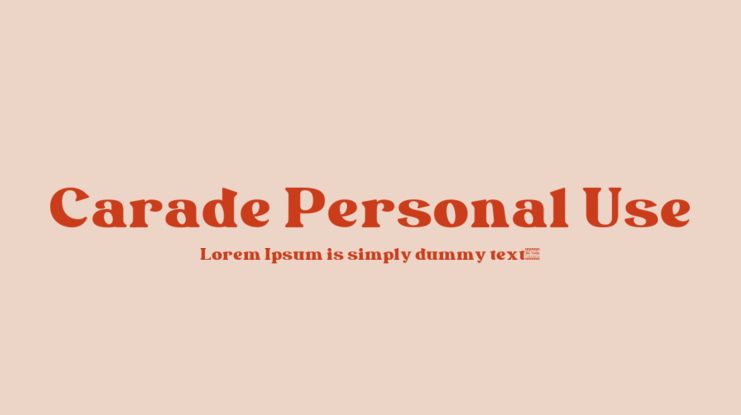 Carade Personal Use Font