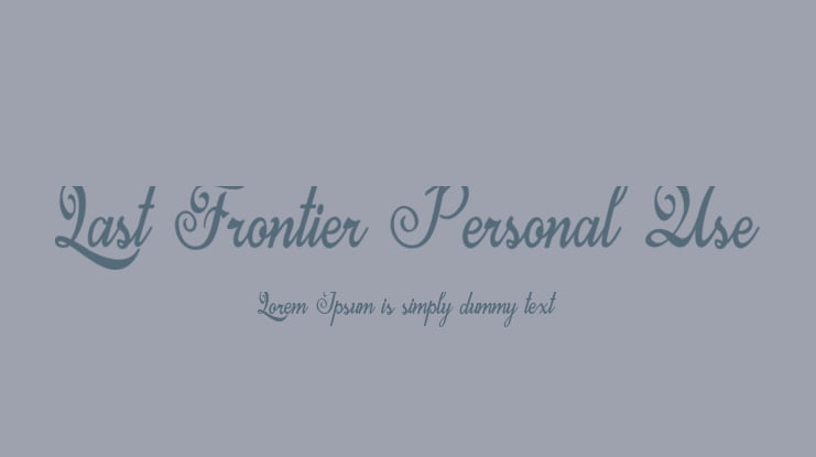 Last Frontier Personal Use Font