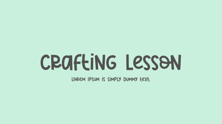 Crafting Lesson Font