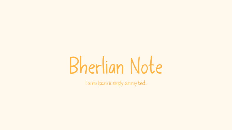 Bherlian Note Font