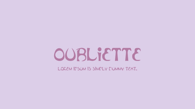 Oubliette Font Family