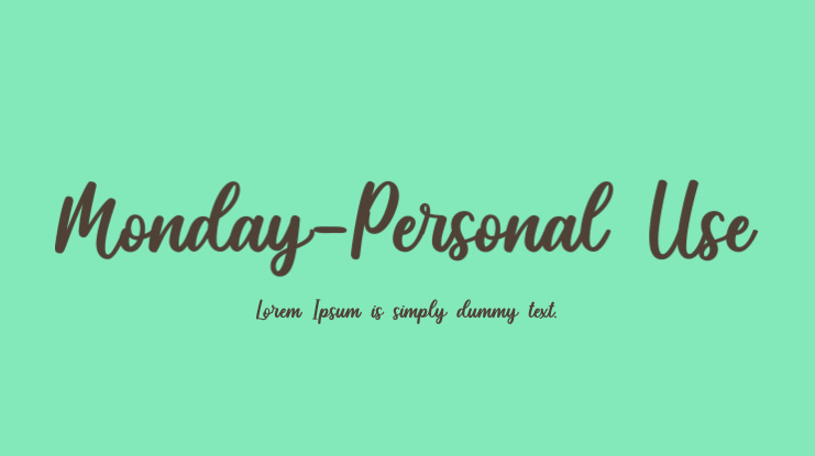 Monday-Personal Use Font