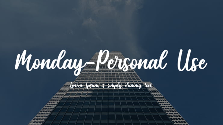 Monday-Personal Use Font