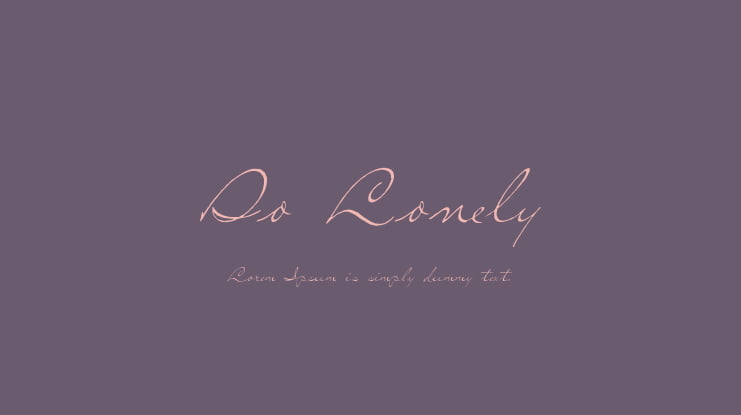So Lonely Font