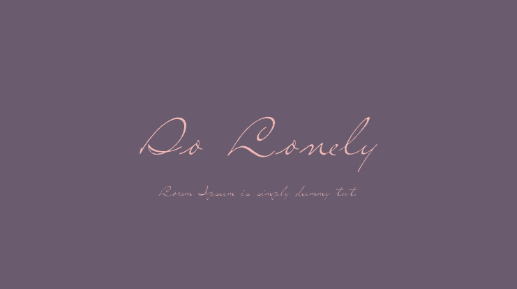 So Lonely Font