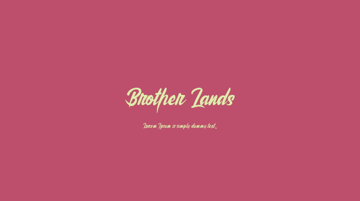 Brother Lands Font