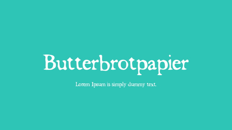 Butterbrotpapier Font
