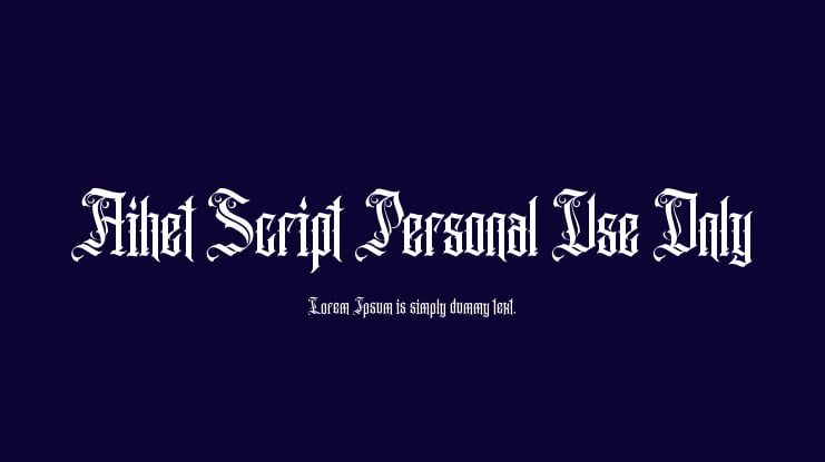 Aihet Script Personal Use Only Font
