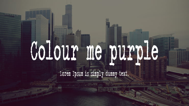 Colour me purple Font