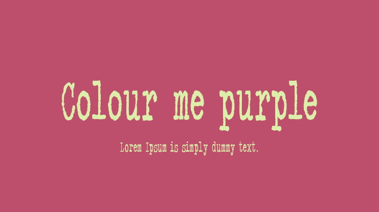 Colour me purple Font