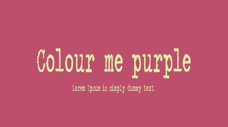Colour me purple Font