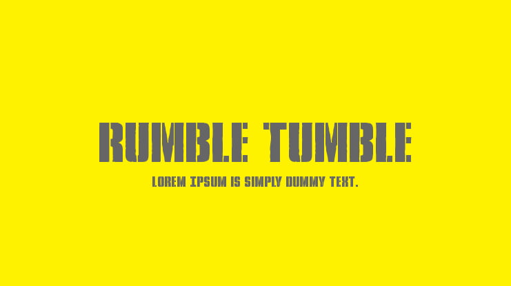 Rumble Tumble Font Family