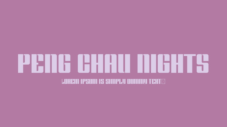 Peng Chau Nights Font