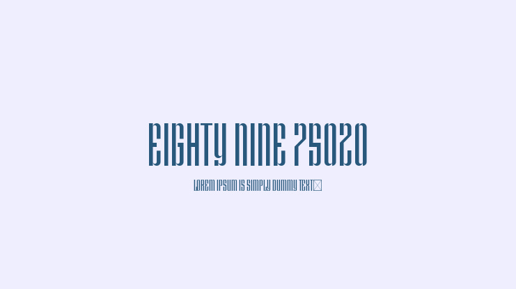 Eighty Nine 75020 Font
